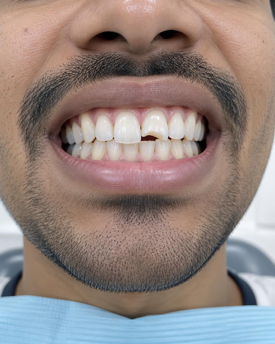 Demo dental restoration example before treatment